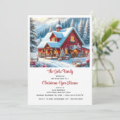 Red Farm Christmas Open House Einladung (Stehend Vorderseite)