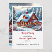 Red Farm Christmas Open House Einladung (Vorne/Hinten)