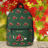 Red Farm Tractors Kids Personalized Backpack Bedruckter Rucksack