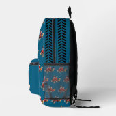 Red Farm Tractors Kids Personalized Teal Blue Bedruckter Rucksack (Rechts)