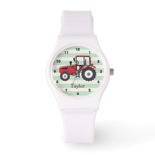 Red Farm Traktor Armbanduhr (Vorderseite)