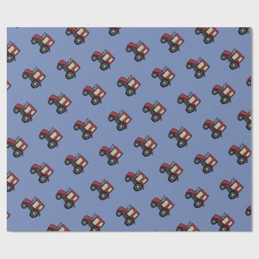 Red Farm Traktor Geschenkpapier (Flach)