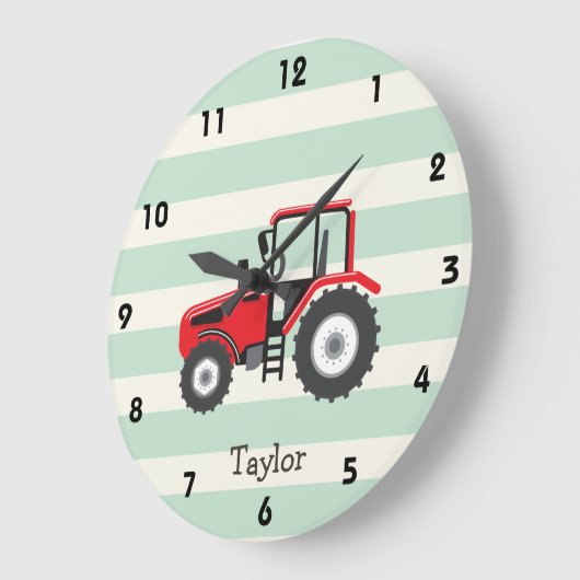 Red Farm Traktor Große Wanduhr (Winkel)