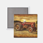 Red Farm Traktor Magnet (Vorderseite/Rückseite)