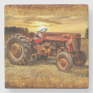 Red Farm Traktor Steinuntersetzer