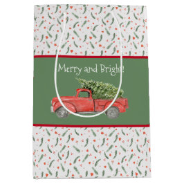 Red Farm Truck Holly Meery und Bright Mittlere Geschenktüte