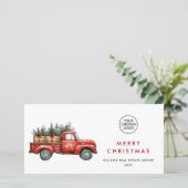 Red Farm Truck Weihnachten Firmengrüße (Stehend Vorderseite)