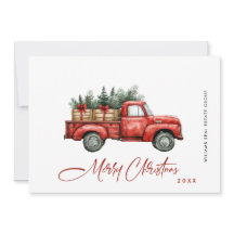 Red Farm Truck Weihnachten Firmengrüße