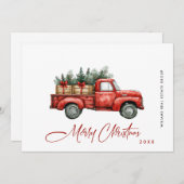 Red Farm Truck Weihnachten Firmengrüße (Vorne/Hinten)