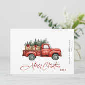 Red Farm Truck Weihnachten Firmengrüße (Stehend Vorderseite)