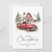 Red Farm Truck Weihnachten Firmengrüße (Vorderseite)