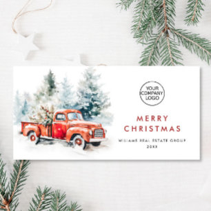 Red Farm Truck Weihnachten Firmengrüße