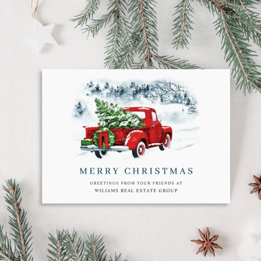 Red Farm Truck Weihnachten Firmengrüße