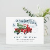 Red Farm Truck Weihnachten Firmengrüße (Stehend Vorderseite)