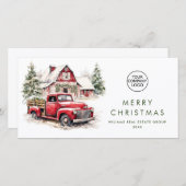 Red Farm Truck Weihnachten Firmengrüße (Vorne/Hinten)