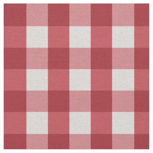 Red Farmhouse Gingham Kariert Checkered Pattern Stoff (Nahaufnahme)