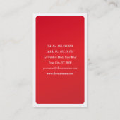 Red Fashion Designer Dressform Business Card Visitenkarte (Rückseite)