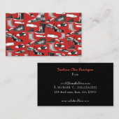 Red Fashion Shoe Pattern Visitenkarte (Vorne/Hinten)