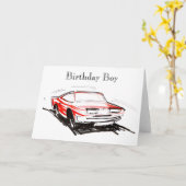Red Fast Car Geburtstagskarte Karte (Gelbe Blume)