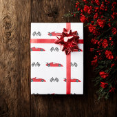 Red Fast ein Retro-Rennwagen mit kontrollierten Fl Geschenkpapier