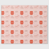 Red Fast Food Muster Geschenkpapier (Flach)