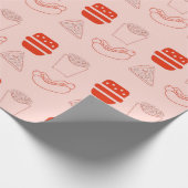Red Fast Food Muster Geschenkpapier (Ecke)