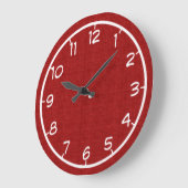 Red Faux Canvas Clock Große Wanduhr (Winkel)