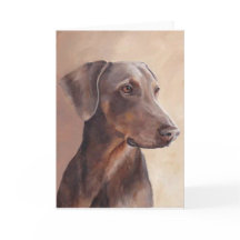 Red Fawn Doberman Dog Art Grußkarte