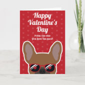 Red Fawn French Bulldog Valentine's Day Card Karte (Vorderseite)