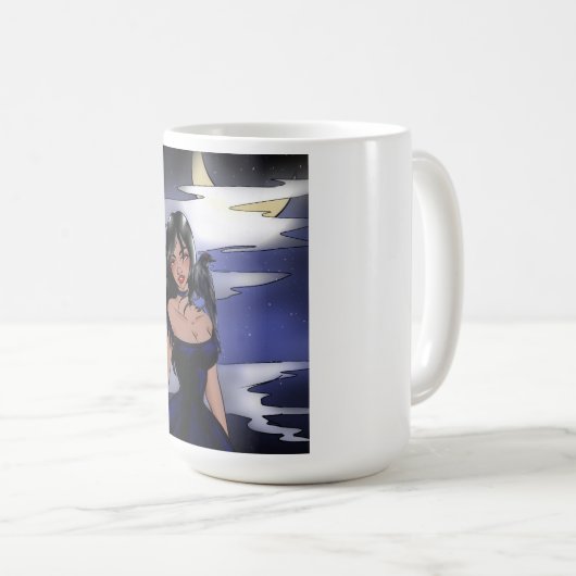 Red fayed Raven Girl Kaffeetasse (VorderseiteRechts)