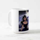 Red fayed Raven Girl Kaffeetasse (Vorderseite Links)