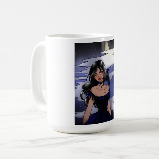 Red fayed Raven Girl Kaffeetasse (Vorderseite Links)