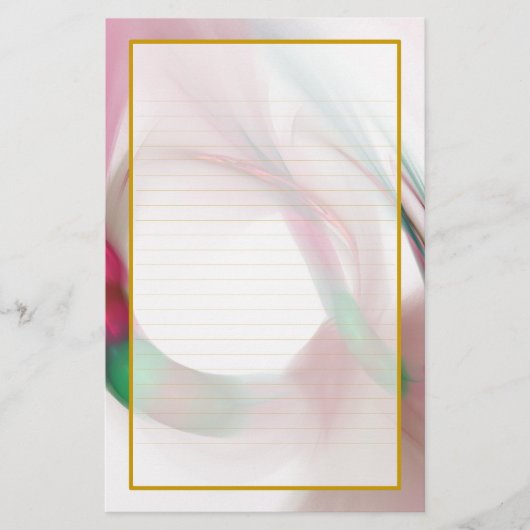 Red Feather Rings Fine Lined Stationery Briefpapier (Vorderseite)