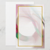 Red Feather Rings Fine Lined Stationery Briefpapier (Vorne/Hinten)