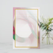 Red Feather Rings Fine Lined Stationery Briefpapier (Stehend Vorderseite)