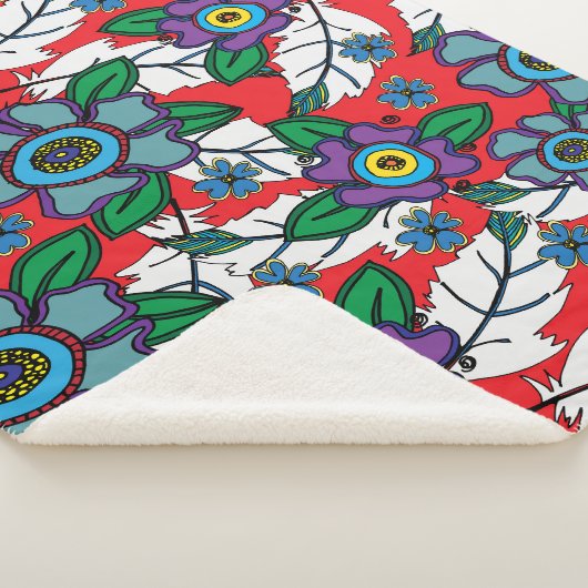 Red Feather Throw Blanket Sherpadecke (3/4)