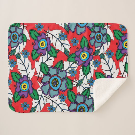 Red Feather Throw Blanket Sherpadecke (Vorderseite (Horizontal))