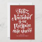 Red Feliz Navidad Calligraphy Weihnachten (Vorderseite)