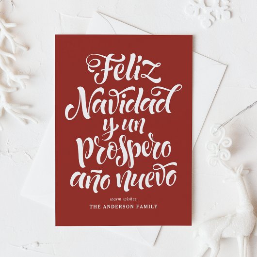 Red Feliz Navidad Calligraphy Weihnachten