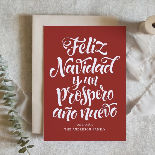 Red Feliz Navidad Calligraphy Weihnachten