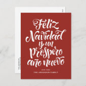 Red Feliz Navidad Calligraphy Weihnachten (Vorne/Hinten)