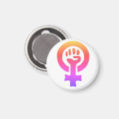 Red Feminism Symbol Magnet (Vorderseite/Rückseite)