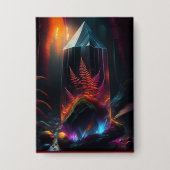 Red Ferns Growing In Glass Prism Along Creek Button (Vorderseite)