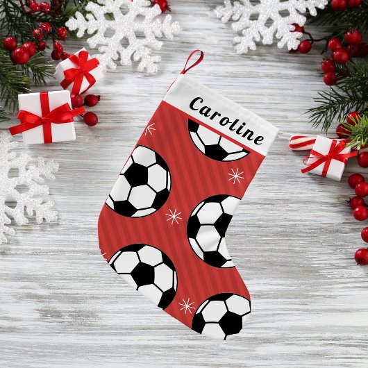 Red Festival Soccer Ball & Snowflake Kinder Weihna Kleiner Weihnachtsstrumpf