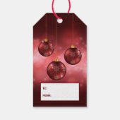 Red Festivals Baubles on Red Bokeh Geschenkanhänger (Rückseite)