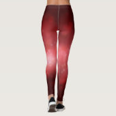 Red Festivals Baubles on Red Bokeh Leggings (Rückseite)