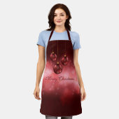 Red Festivals Baubles on Red Bokeh Schürze (Getragen)