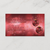 Red Festivals Baubles on Red Bokeh Visitenkarte (Rückseite)