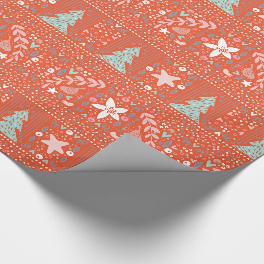 Red Festivals Hübsch Weihnachtsgeschenkpapier Geschenkpapier (Ecke)