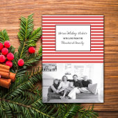 Red Festivals Stripes Holiday Foto Einladung